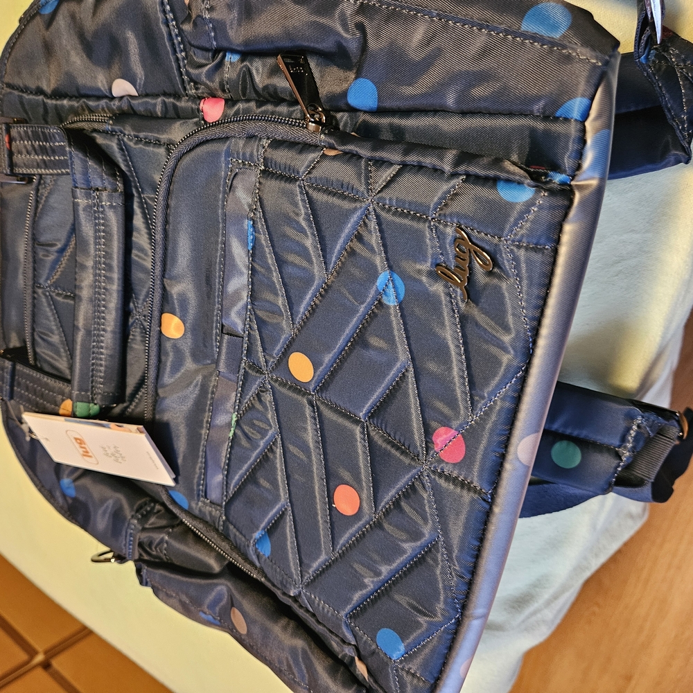 Lug Quilted Backpack with Colorful Dots